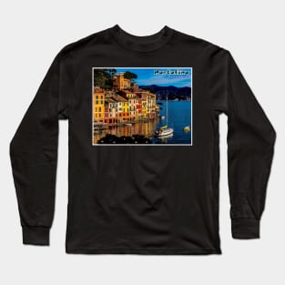 Portofino The Italian Riviera Travel and Tourism Print Long Sleeve T-Shirt